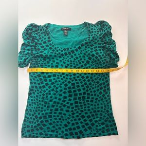 80s vintage printed puff sleeve sweater shirt